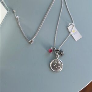 Kendra Scott Silver Libra Necklace with Charms NWT